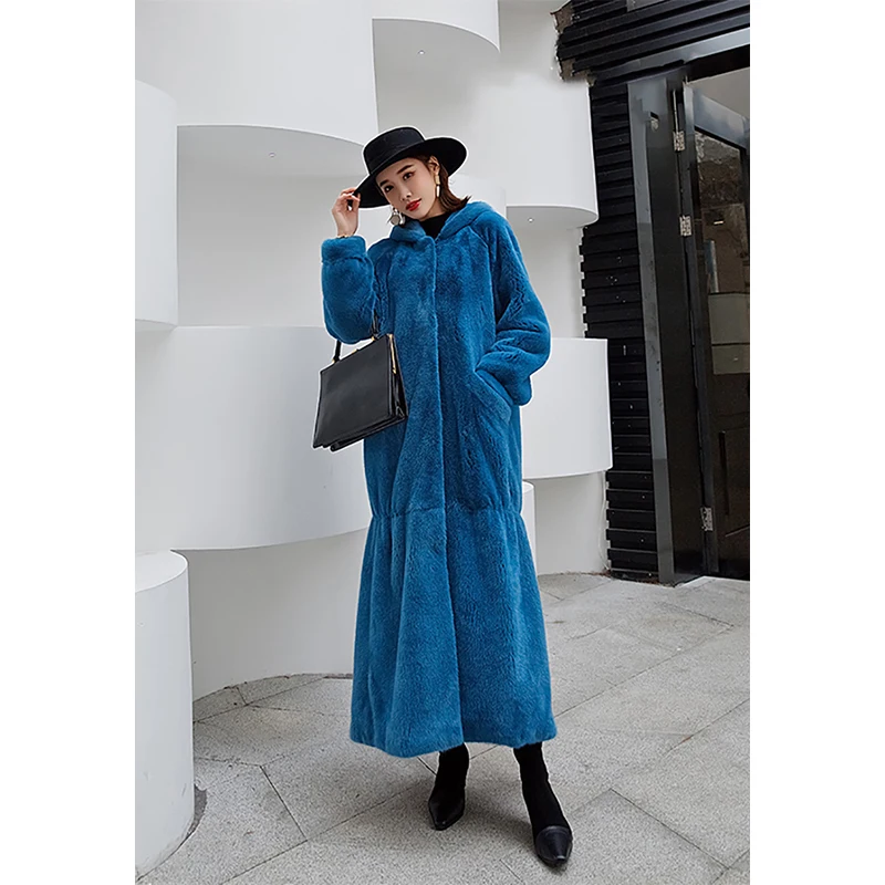 FURSARCAR 2021 New Symphony Real Mink Fur Jacket Women Winter Natural Mink Fur Coat Fashion 130cm Long Mink Outwear Luxurious