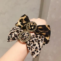 women scrunchies elastic hair ties bands adult leopard bow knot fashion girl korean mujer accessories hyuna wholesale