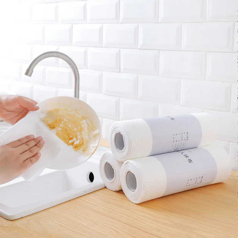 50 шт. многоразовые уборки тряпка для мытья ленивый из нетканого материала