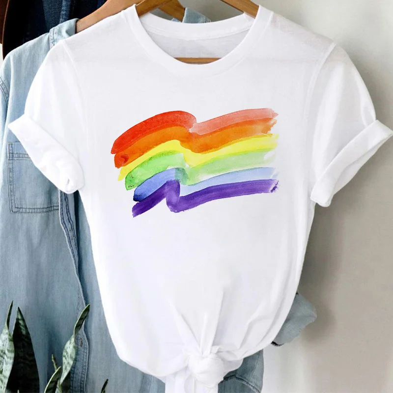 

Women's T-shirt Color graphics t shirt Streetwear Tops Female White Summer Short Sleeve Ladies T Shirt Plus Size XXXL