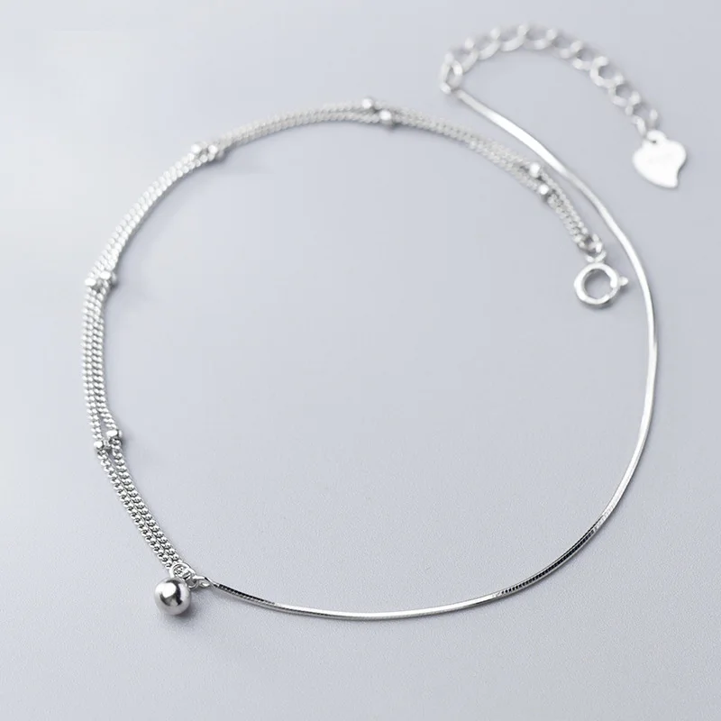 925 пробы серебряные Многослойные змеиные кости браслеты для ног цепи в богемном