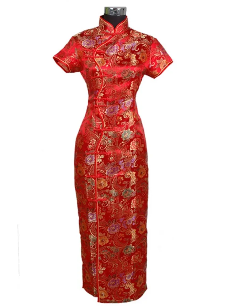 Черные традиционные китайские платья s M ujer Vestido новые женские атласные Длинные