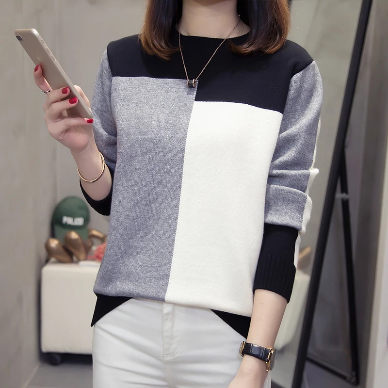 Женский вязаный пуловер элегантный свитер свободного покроя размеры до 4XL A89 |