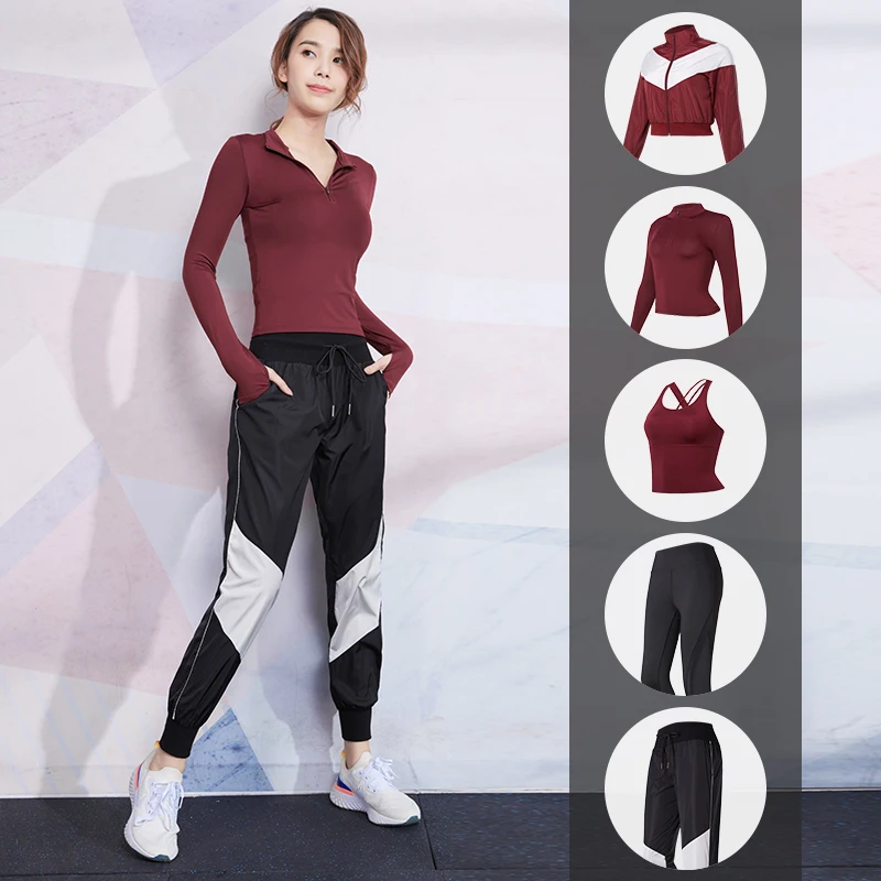 Женские спортивные костюмы для йоги фитнеса тренажерного зала комплекты одежды