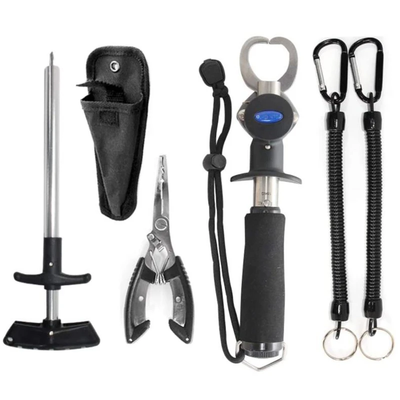 

Рыболовное снаряжение, рыболовный захват с накидкой и измерительной лентой, рыболовный крючок для удаления, рыболовные плоскогубцы со шнур...