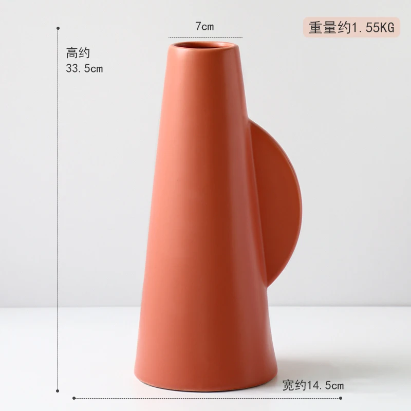 

Nordic Creative Vase Minimalist Living Room Ornaments Ceramic Modern Plant Container Adornos Salon Table Decoration EF50FP