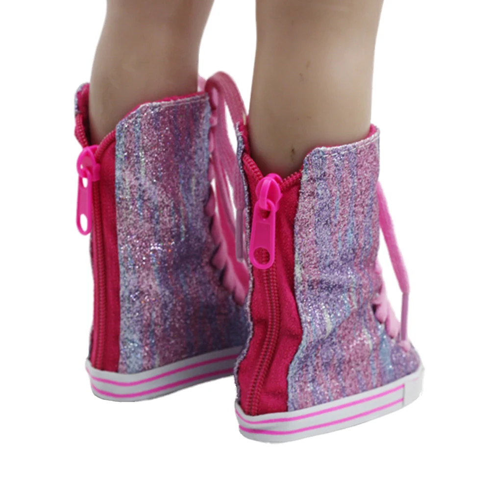 43 см обувь для кукол новорожденных нежные блестящие фиолетово-синие высокие