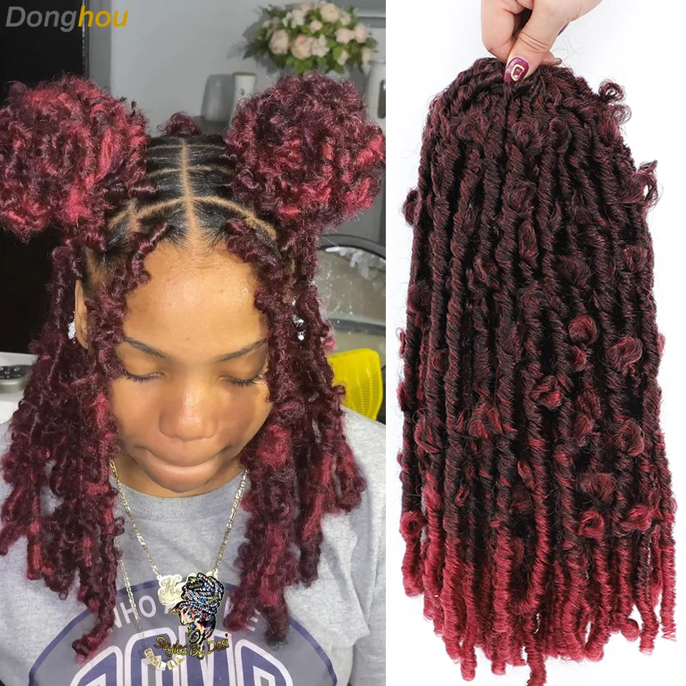 

1b 27 30 Bug Ombre Distressed Butterfly Locs Braiding Hair For Black Women Bob Butterfly Curly New Styles Crochet Hair 20 Roots