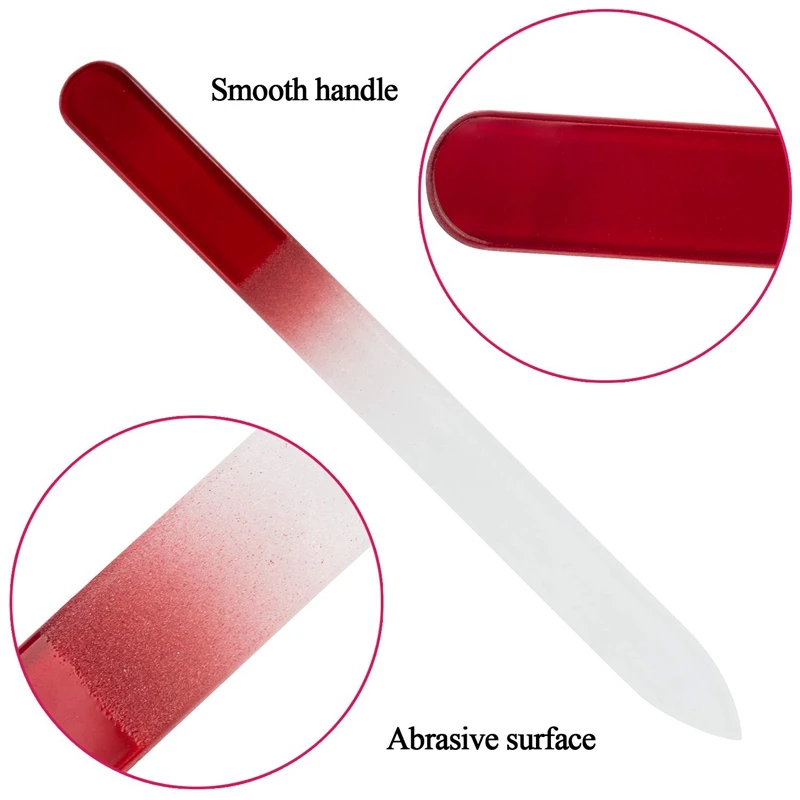 

4 Pack Glass Nail File, Crystal Nail Files with Case, Double Sided Finger Nail Files, Professional Manicure Nail Care