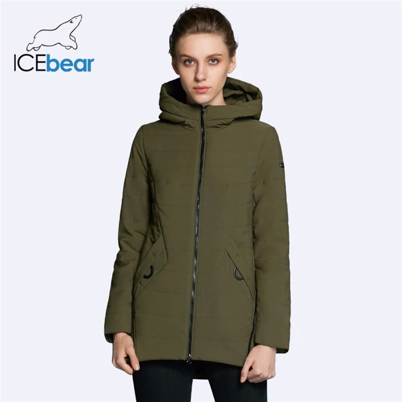 ICEbear Новая женская куртка осеннее женское пальто модное женское хлопковое джинсовое пальто высокого качества на молнии GWC18135D