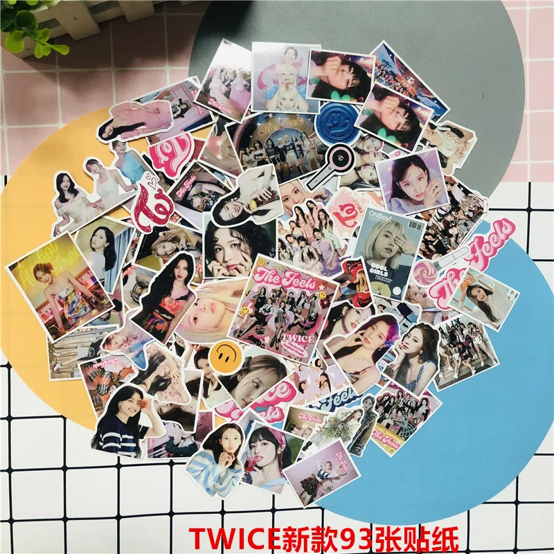 

KPOP TWICE Girl Group Comeback Album THE FEELS New 93 Support Stickers, Computer Stickers, Peripheral Suitcase Stickers