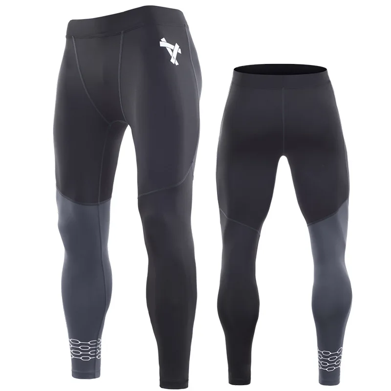1852 Gray Горячая 3XL спортивные Леггинсы Для мужчин колготки Фитнес занятий спортом и бега Штаны эластичные компрессионные брюки Для мужчин Бодибилдинг Брюки - Color: 1852 Gray