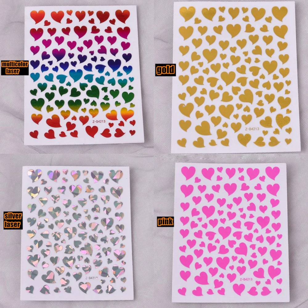 

Nail Sticker Love Heart Shape Peach Heart Sticker Holiday Color Graphic Colorful Nail StickerLove Heart Nail Stickers Nail Art D