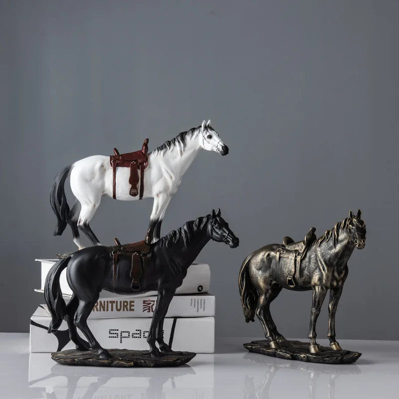 

Classical Horse Ornaments Crafts Living Room Wine Cabinet Decoration Home Study Desk Creative Decoration Living Room Decoration