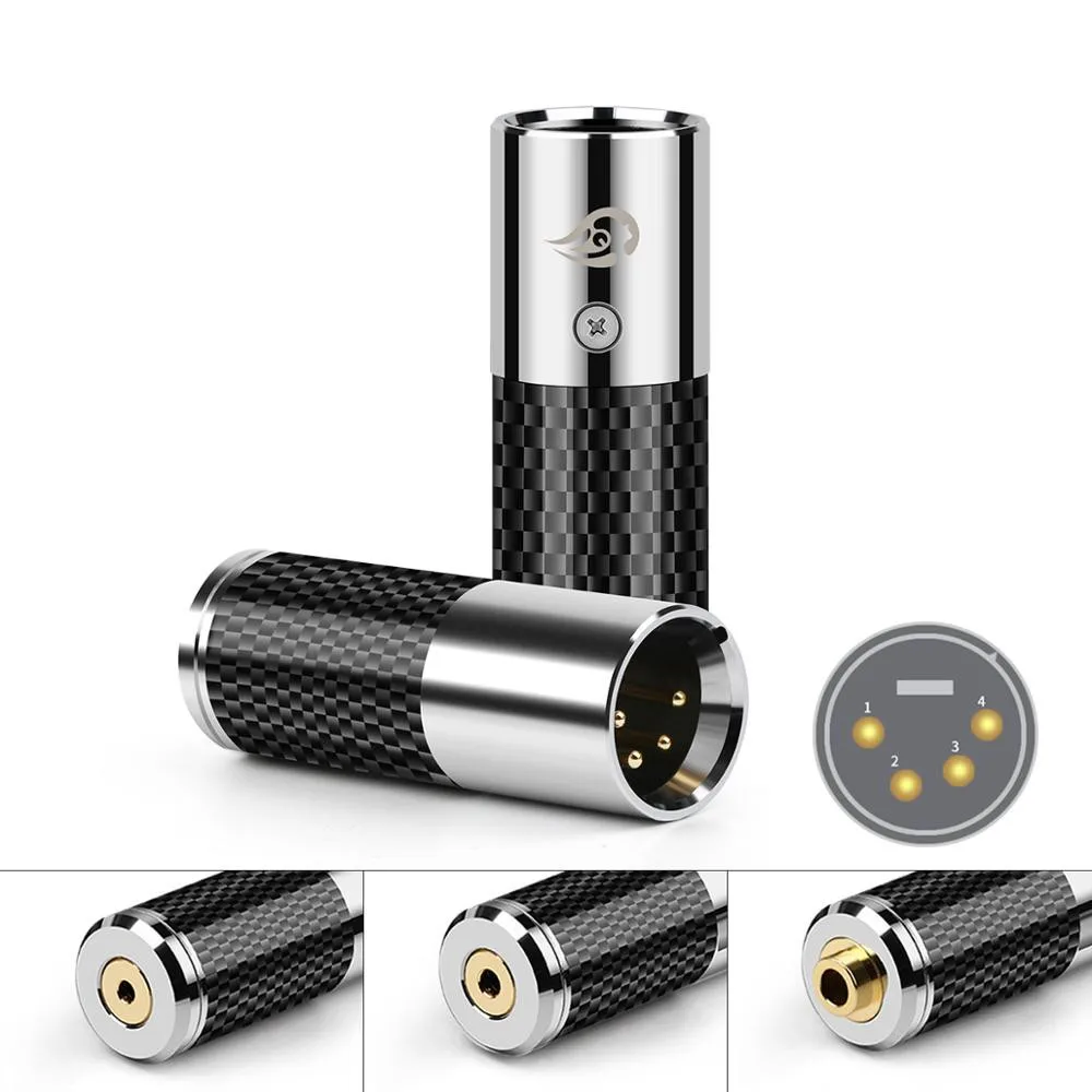 

DAC Decode 4 Pin Male XLR To 2.5/3.5/4.4mm Female Audio Jack Carbon Fiber Convert Plug Stainless Steel Connector Adapter