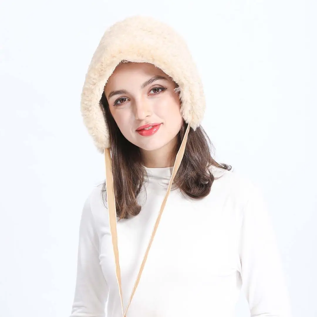 Trendy Women Bonnet Hat Winter Warm Soft Comfortable Vintage Style Elegant Faux Wool