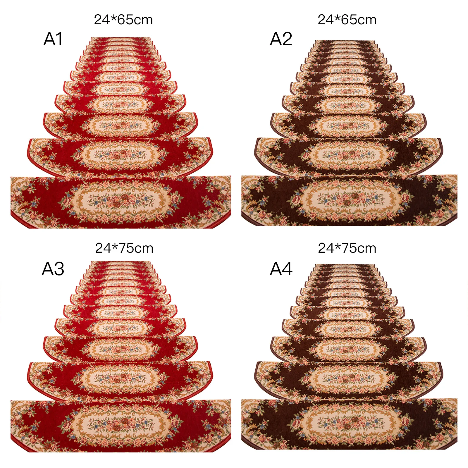 

1PCS Stair Tread Carpet Mats Self Adhesive Stair Mat Stair Mat Anti-Skid Step Rugs Safety Mute Floor Mats Indoor Pad