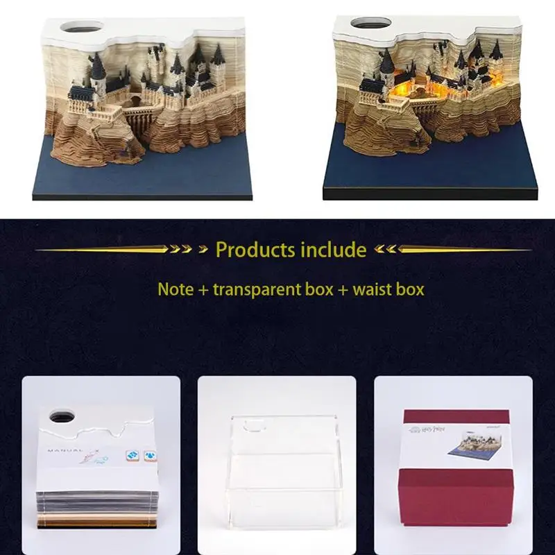 3D Бумажная скульптура искусство замок Хогвартса записная книжка украшение Гарри