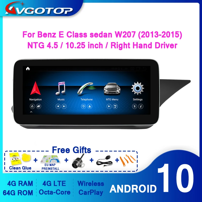 

AVGOTOP большой экран Android 10 GPS автомобильный радиоприемник DVD-плеер для аналогичного седана класса E W212 2013-2015 (NTG4.5)
