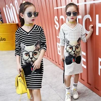 girls dress striped owl pattern birthday present party princess dress for girl full sleeve kids clothes toddler girl outfits