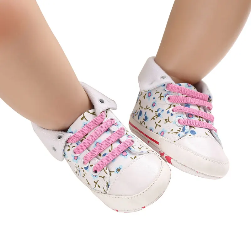 

Baby Canvas Shoes Casual First Walkers Newborn Baby Boy Girls Soft Sole Crib Shoes Anti-slip Sneaker Satrs Print 0-18M