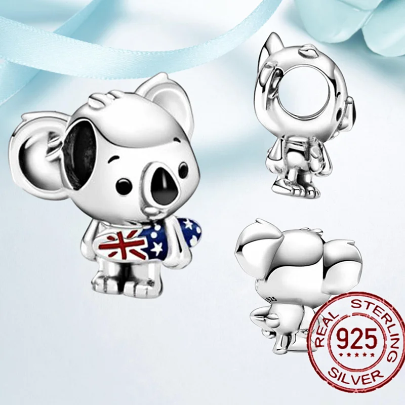 

2021 Early autumn S925 Sterling Silver Charms Cute bear Beads Fit Original Pandora Bracelet Bangle For Women Jewelry Gift