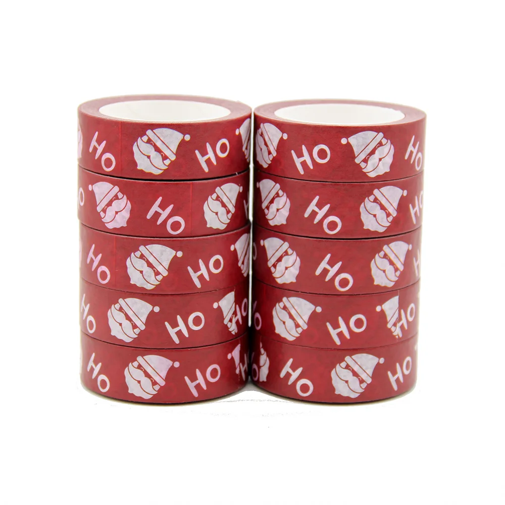 

10pcs/Lot 15mm x 10m Christmas HOHO Santa Claus Washi Tape Scrapbook Paper Masking Adhesive Merry Christmas Washi Tape Set