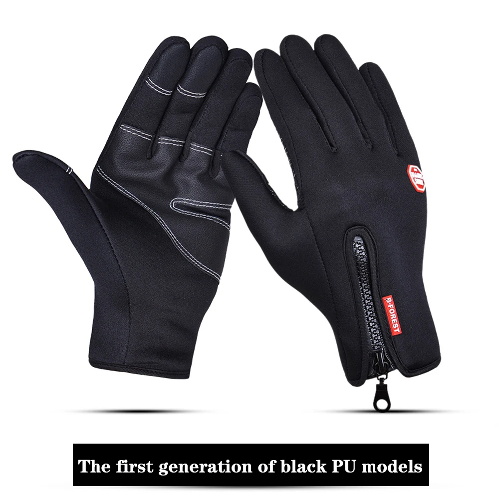 Black2 Велосипедные перчатки, зимние мужские и женские перчатки guantes ciclismo, спортивные перчатки для мотокросса, кожаные теплые перчатки для верховой езды mtb - Цвет: Black2