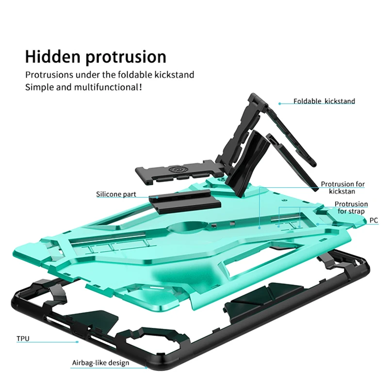 

For iPad 9.7 2018 2017 Case Shockproof Heavy Duty Hard Stand Case Cover A1893 A1954 A1822 A1823 Tablet Case Cover