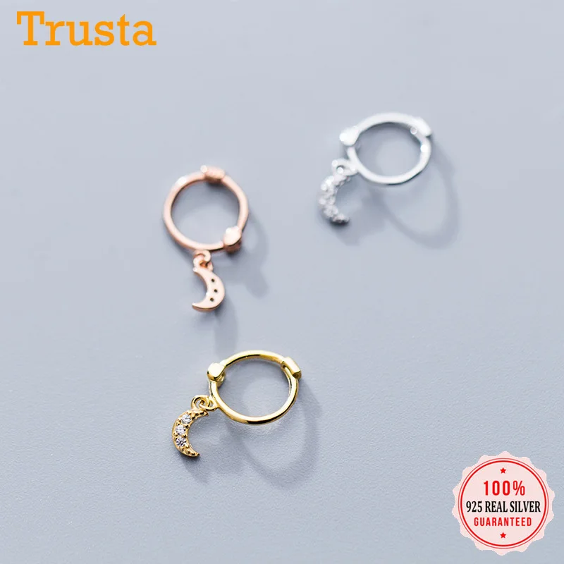 Trustdavis 2019 100% 925 Твердые Настоящее Стерлинговое Серебро с изображением луны и звезд