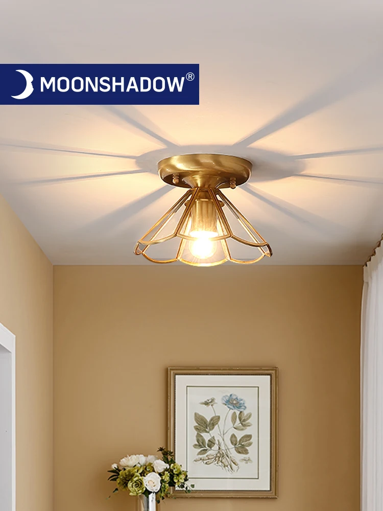 Потолочная лампа MOONSHADOW 220 В светодиодная в стиле модерн из латуни для украшения