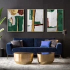 Абстрактная Золотая фольга, холст, художественные картины, Современный домашний декор, печатный зеленый геометрический постер, декор в скандинавском стиле для гостиной