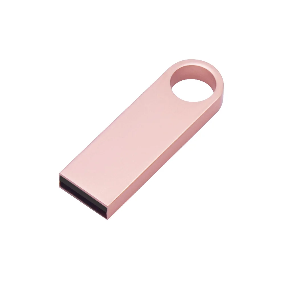 Rose Gold USB 2.0 Высокоскоростной USB флеш-накопитель с логотипом на заказ 2,0, 64 ГБ, 32 ГБ, 16 ГБ, 8 ГБ, 4 Гб, умный металлический флеш-накопитель, большой подарок, мини-карта памяти - Цвет: Rose Gold USB 2.0