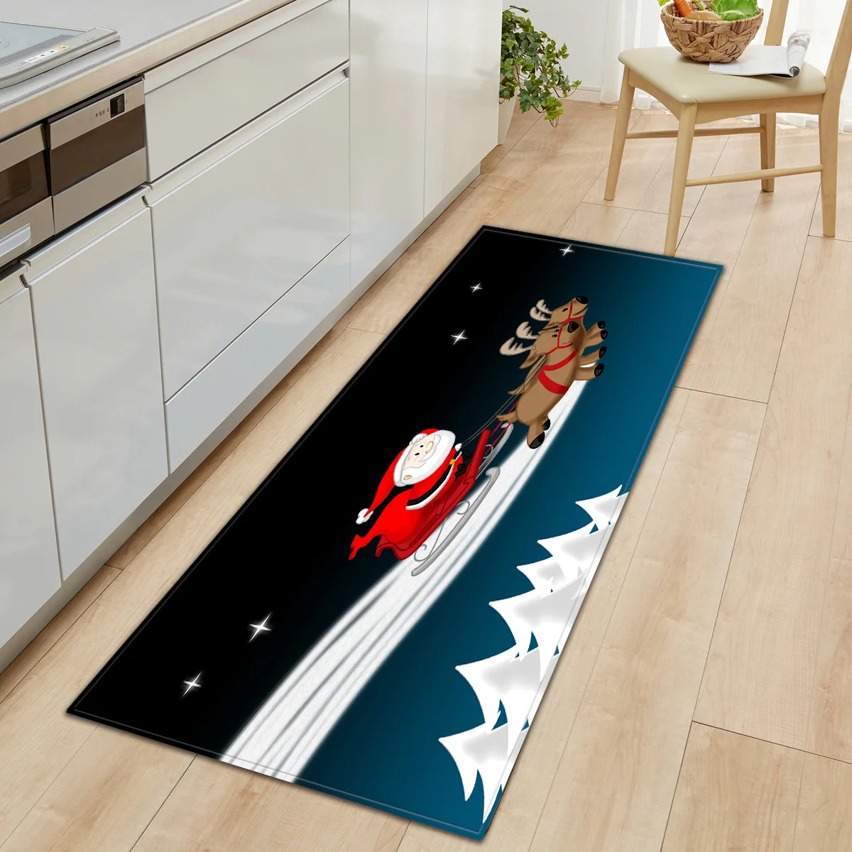 Zeegle Рождество печатных Кухня ковер Прямоугольный Коврик на нескользящей подошве