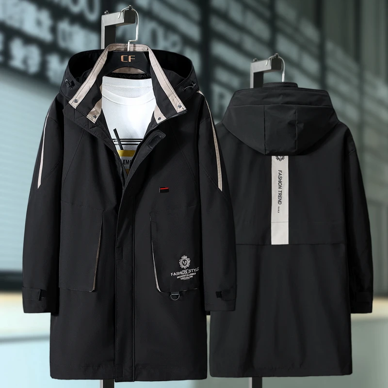 

New Plus 10XL 9XL 8XL 7XL 6XL Men Fashion Trench Coat Spring Brand Casual Fit Overcoat Jacket Outerwear Male