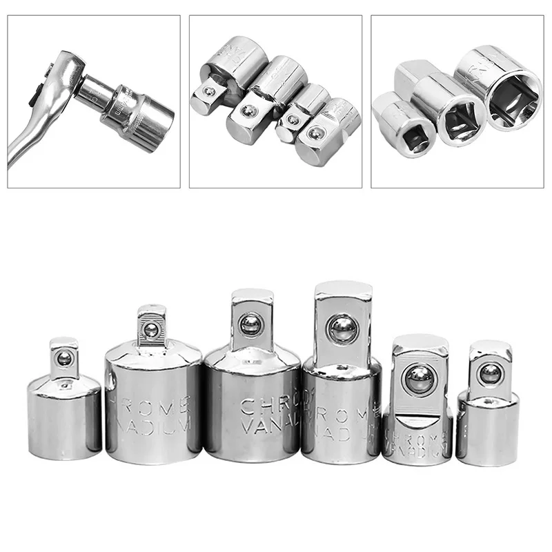 

1/4" 3/8" 1/2" Ratchet Wrench Socket Converter Head Sleeve Adapter Socket Tools Transform Joint Converter Pneumatic Socket Tools