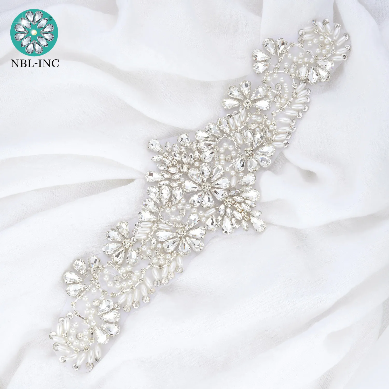 (30 шт.) оптовая продажа свадебный пояс вышитый бисером стразы жемчуг Аппликации