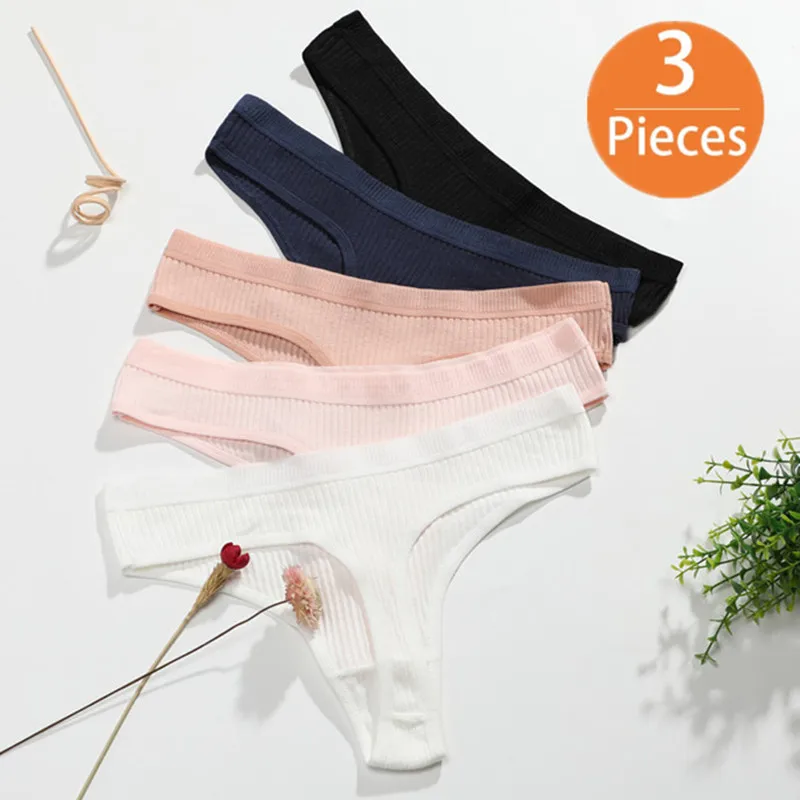 3 шт./компл. стринги трусы женские хлопковые нижнее белье женское сексуальные