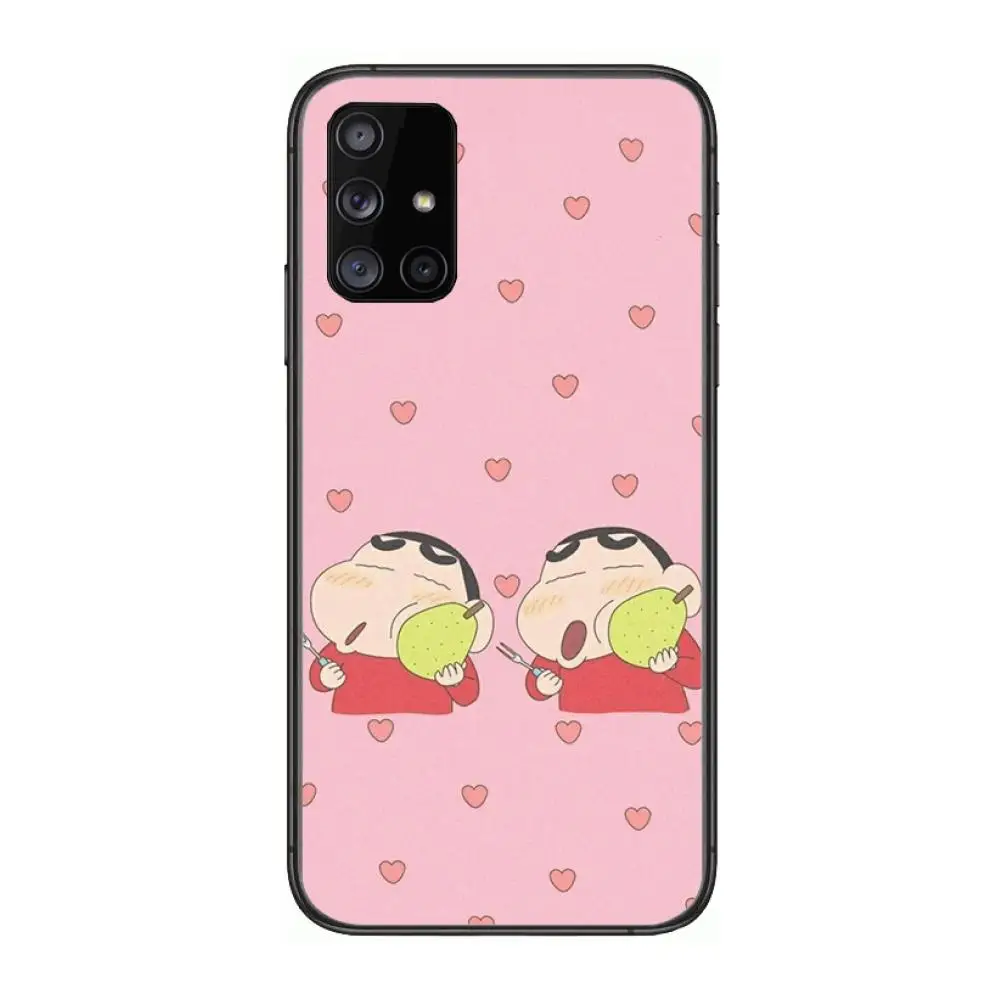 

Anime cute S-Shin-Chan cartoon Phone Case Hull For Samsung Galaxy A 90 50 51 20 71 70 40 30 10 80 E 5G S Black Shell Art Cell