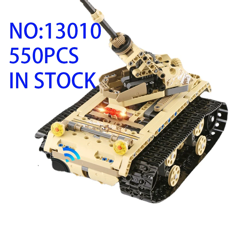 

MOC 13010 светильник, набор гусеничных танков, строительные блоки, военные фигурки, кирпичи, собранные DIY, развивающие игрушки на день рождения, ...