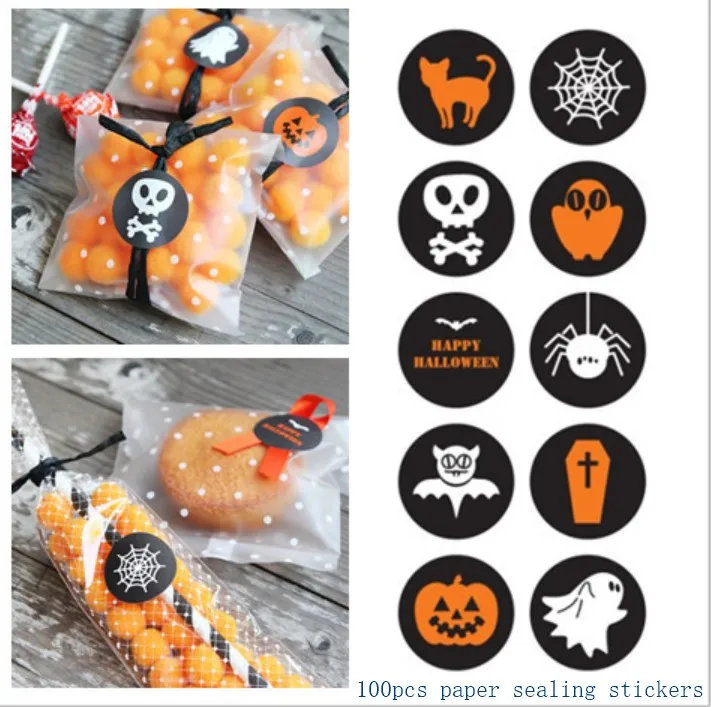 Бумажная наклейка для украшения на Хэллоуин ручная работа Подарочная этикетка
