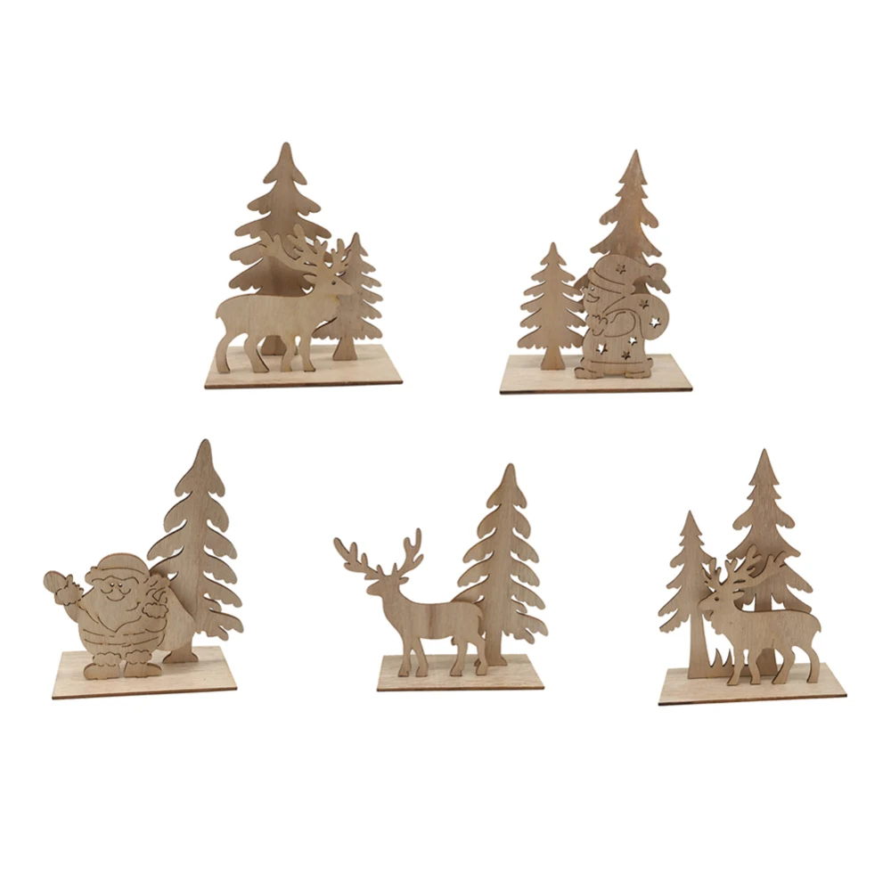 Новогодние деревянные украшения в виде лося для рождественской елки поделки