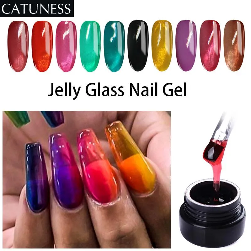 Светодиодный стеклянный Желейный гель для ногтей летний прозрачный УФ лак