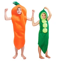 reneecho child carrot costume kids pea pod costume cheap purim carnival costume food vegetable cosplay