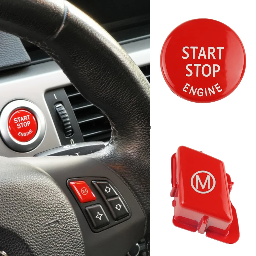 Car Steering Wheel M Model for BMW 3 Series E90 E92 E93 M3 2007-2013 Car Switch Accessories with START Stop Engine Button Red