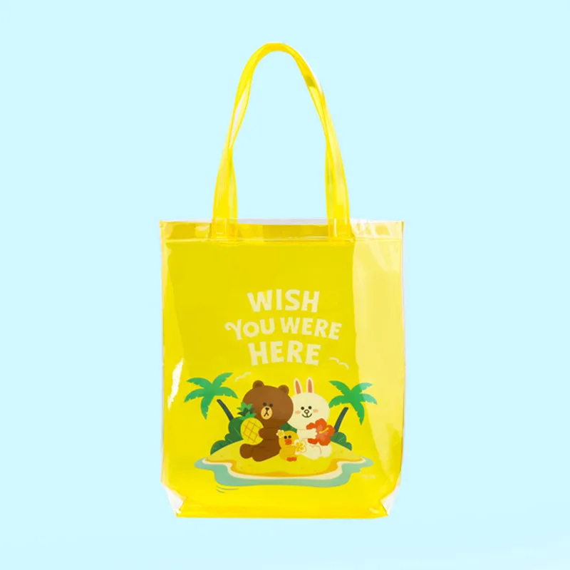 Line friends подлинный авторизованный коричневый медведь Модный летний Райский прозрачный гелевый мешок экологически чистая хозяйственная сумка