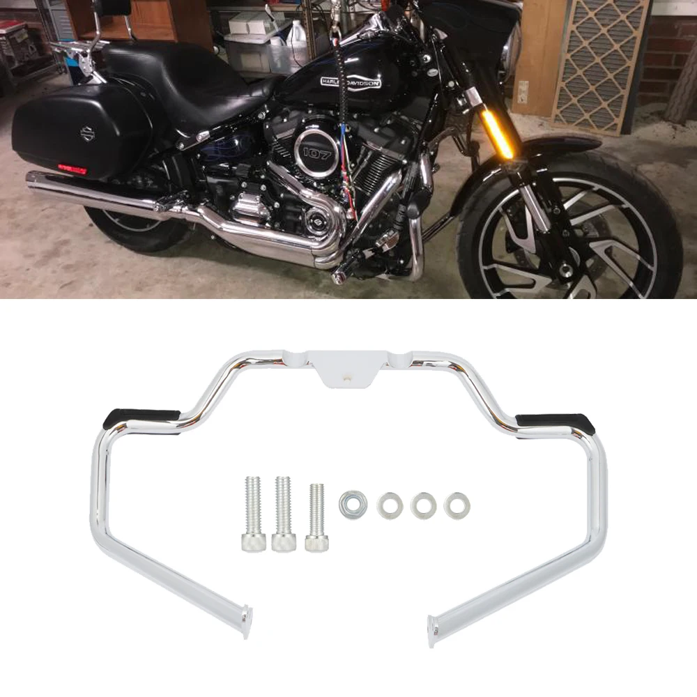 Хромированная рамка для защиты двигателя усов Harley Softail Heritage Fat Boy FXBR FXFB FLHC FXLR FLFB 2018