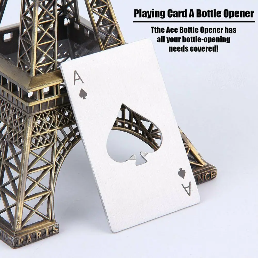 1 шт. креативная Изысканная открывалка для бутылок в форме покера из нержавеющей