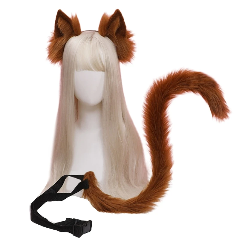 

Cartoon Ears Tail Set Masquerade Halloween Cat Cosplay Party Costume Ear Hairhoop Headwear Lolita Accessories