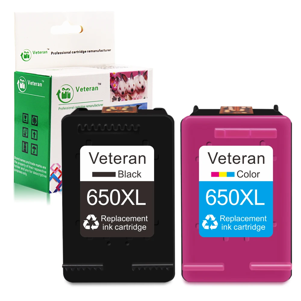 Чернильный картридж Veteran 650XL совместимый с принтером HP 650 XL Deskjet 4518 4645 4646 4648 1015 1515 1516